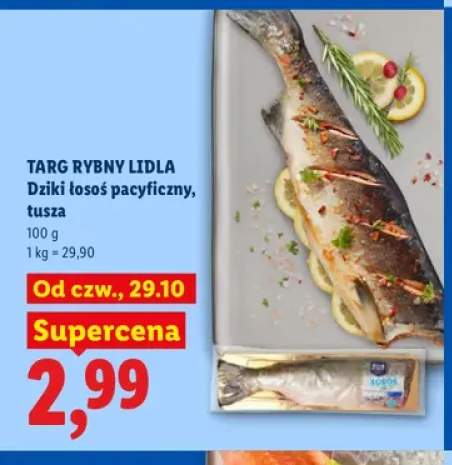 Dziki łosoś pacyficzny tusza Targ Rybny Lidla
