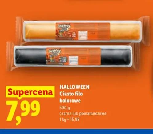Ciasto filo kolorowe czarne Halloween +1 wariant