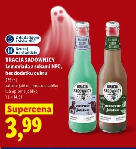 Lemoniada z sokami NFC bez dodatku cukru zatrute jabłko Bracia Sadownicy +2 warianty
