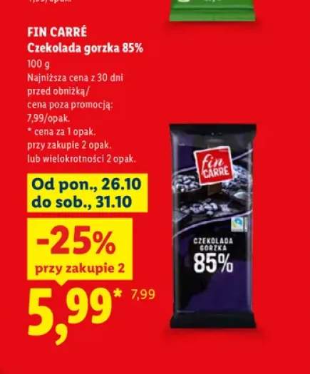 Czekolada gorzka 85% Fin Carré