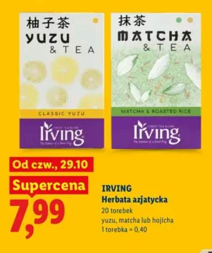Herbata azjatycka yuzu Irving +2 warianty