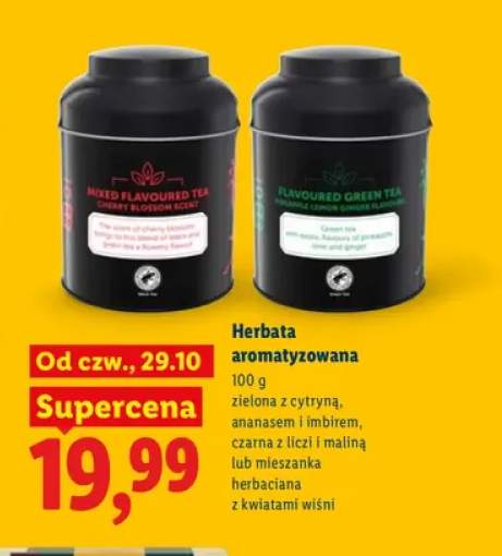 Herbata aromatyzowana zielona z cytryną, ananasem i imbirem +2 warianty