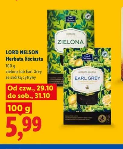 Herbata liściasta zielona Lord Nelson +1 wariant
