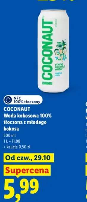 Woda kokosowa 100% tłoczona z młodego kokosa Coconaut