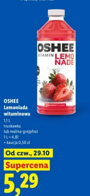 Lemoniada witaminowa truskawka Oshee +1 wariant