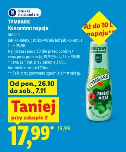 Koncentrat napoju jabłko-mięta Tymbark +2 warianty
