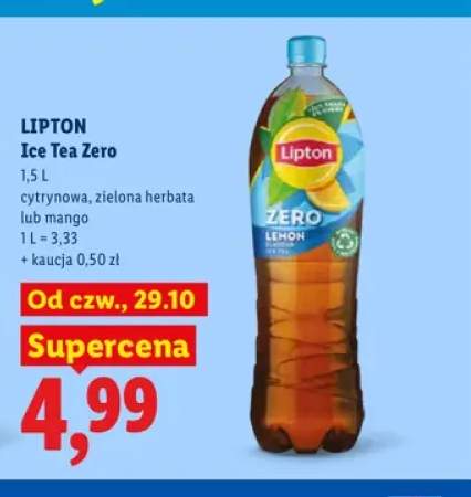 Ice Tea Zero cytrynowa Lipton +2 warianty