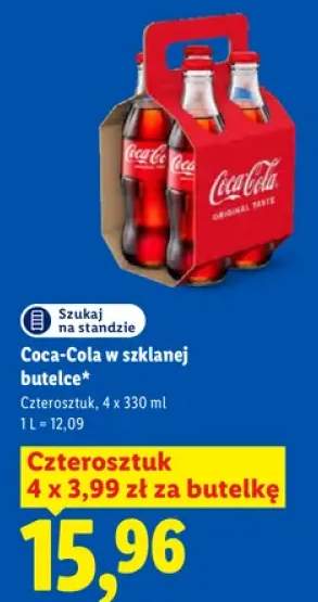 Napój gazowany Coca-Cola w szklanej butelce 4-pak