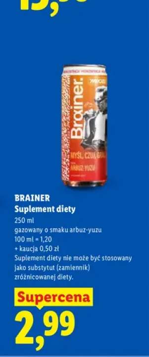 Suplement diety Brainer gazowany o smaku arbuz-yuzu