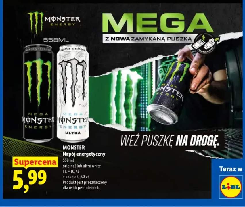 Napój energetyczny Monster original +1 wariant