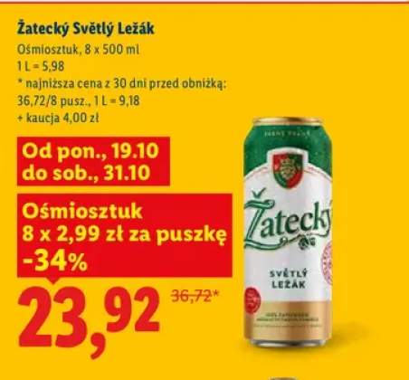 Piwo Žatecký Světlý Ležák 8-pak