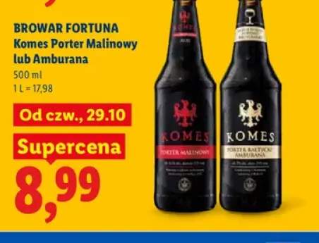 Piwo Komes Porter Malinowy +1 wariant