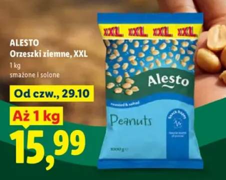 Orzeszki ziemne XXL smażone i solone Alesto
