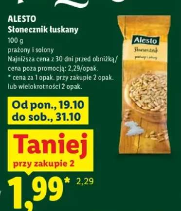 Słonecznik łuskany prażony i solony Alesto