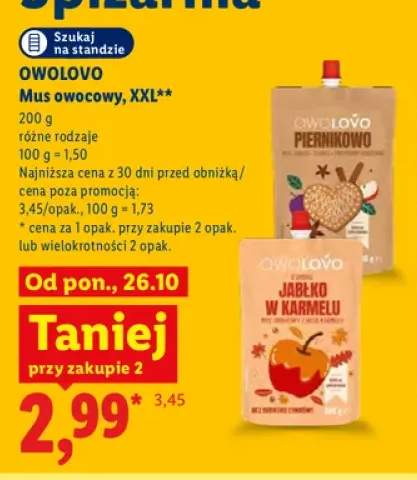 Mus owocowy XXL piernikowo Owolovo +1 wariant