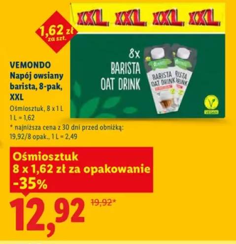 Napój owsiany barista 8-pak XXL Vemondo