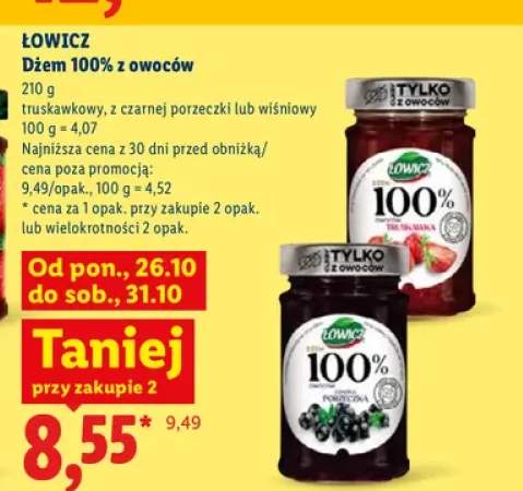 Dżem z owoców truskawkowy Łowicz 100% +2 warianty