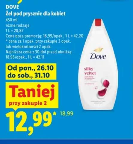 Żel pod prysznic dla kobiet Silky Velvet Dove