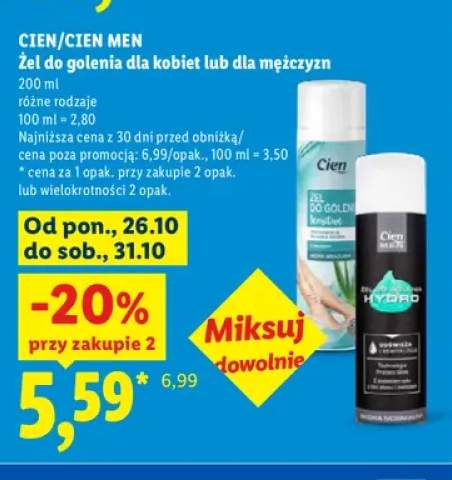 Żel do golenia dla kobiet Sensitive Cien +1 wariant