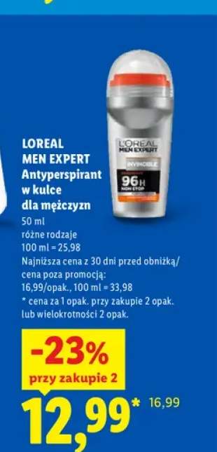 Antyperspirant w kulce dla mężczyzn Loreal Men Expert