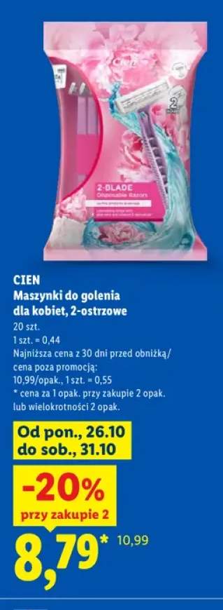 Maszynki do golenia dla kobiet 2-ostrzowe Cien