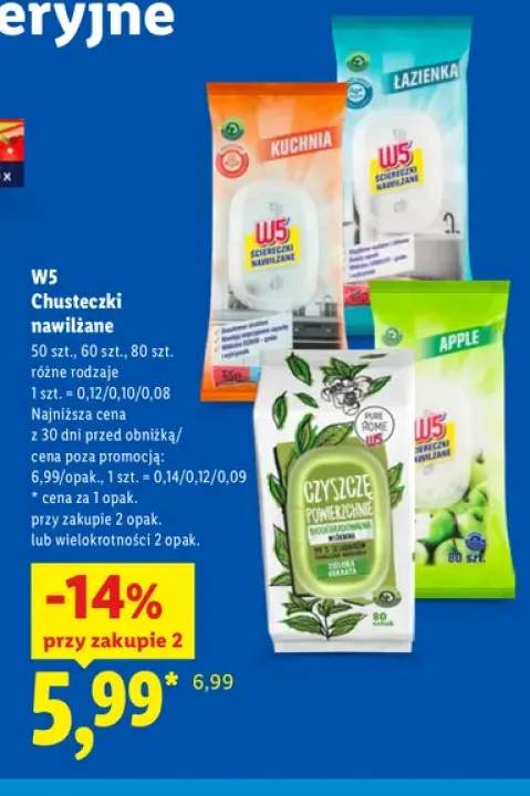 Chusteczki nawilżane W5