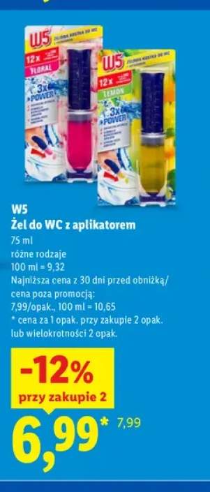 Żel do WC z aplikatorem Floral W5 +1 wariant