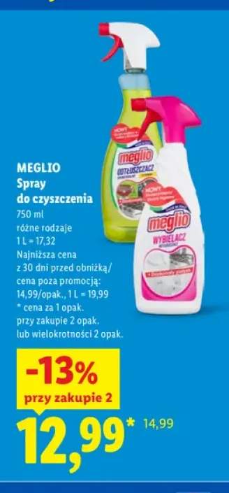 Spray do czyszczenia Odtłuszczacz Meglio +1 wariant