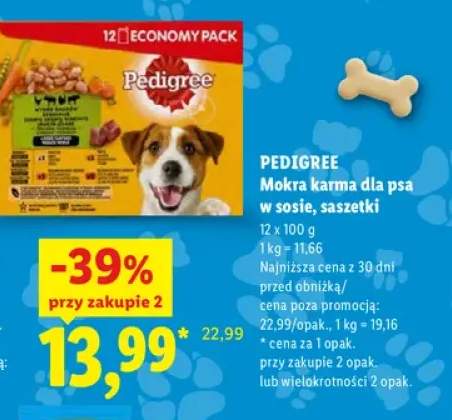 Mokra karma dla psa w sosie saszetki 12-pak Pedigree