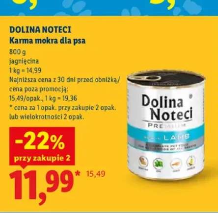 Karma mokra dla psa jagnięcina Dolina Noteci
