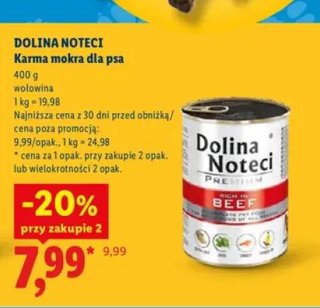 Karma mokra dla psa wołowina Dolina Noteci