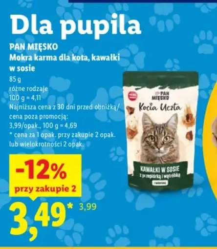 Mokra karma dla kota kawałki w sosie Pan Miśko